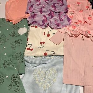 NWT Bundle of 2T Girls Clothing Carter’s Sleepers Pajamas Sets Hoodie Shirt